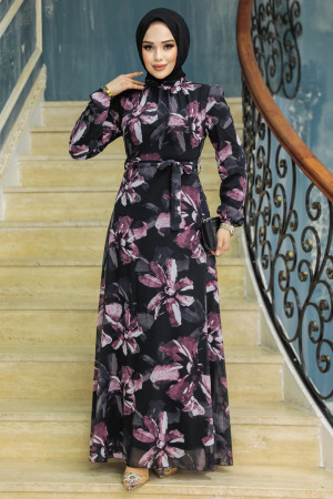Dusty Rose Long Dress for Muslim Ladies 279322GK - 2