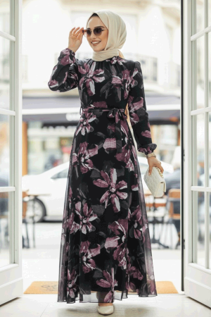 Dusty Rose Long Dress for Muslim Ladies 279322GK - 1