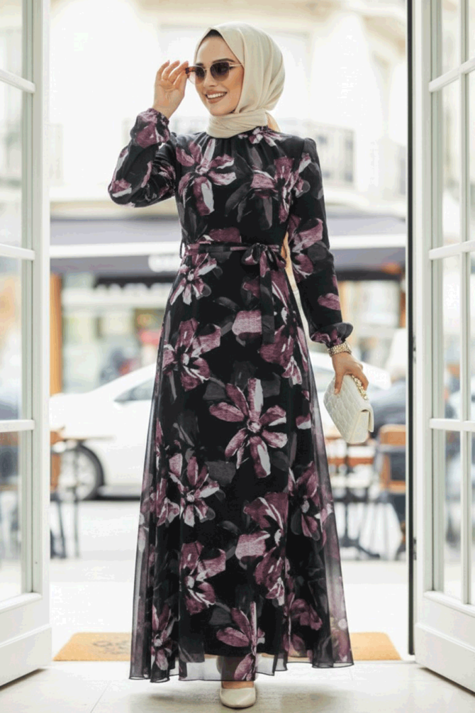 Dusty Rose Long Dress for Muslim Ladies 279322GK - 1