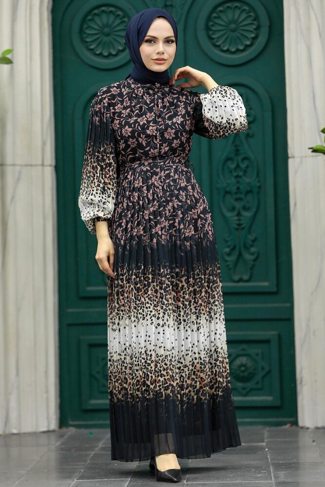 Dusty Rose Long Muslim Dress 38401GK - 1