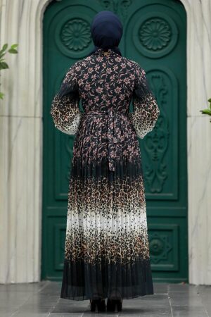 Dusty Rose Long Muslim Dress 38401GK - 3