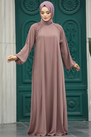 Neva Style - Dusty Rose Long Sleeve Dress 334GK - 3