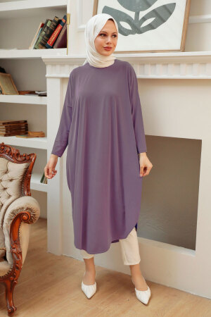 Neva Style - Dusty Rose Long Sleeve Tunic 17350GK - Thumbnail