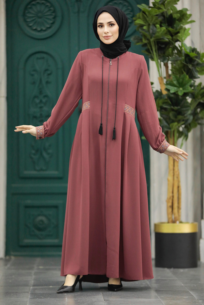 Neva Style - Dusty Rose Muslim Turkish Abaya 619GK - 1