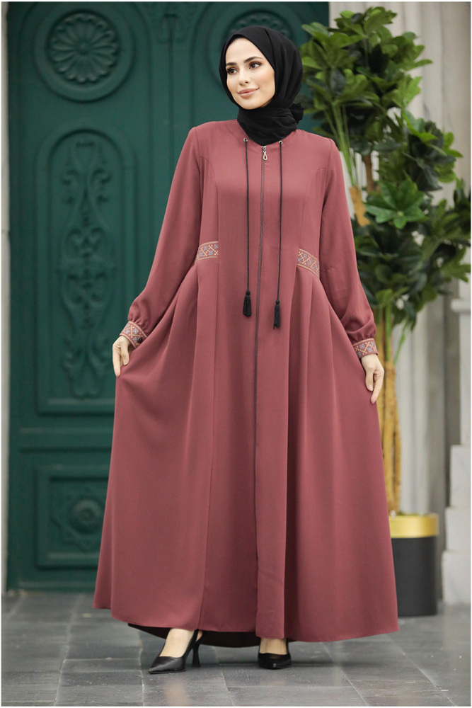 Neva Style - Dusty Rose Muslim Turkish Abaya 619GK - 3