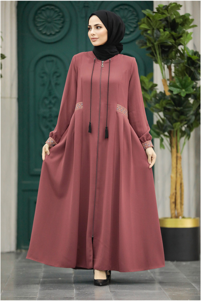 Neva Style - Dusty Rose Muslim Turkish Abaya 619GK - 2