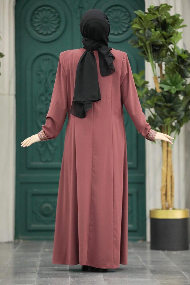 Neva Style - Dusty Rose Muslim Turkish Abaya 619GK - 4