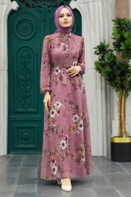 Neva Style - Dusty Rose Plus Size Dress 279078GK - Thumbnail