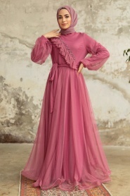 Neva Style - Dusty Rose Tukish Modest Bridesmaid Dress 25841GK - Thumbnail