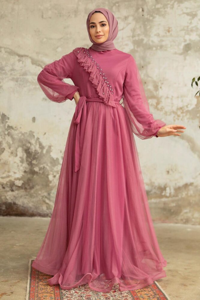 Neva Style - Dusty Rose Tukish Modest Bridesmaid Dress 25841GK - 2