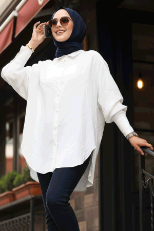 Ecru Hijab Turkish Tunic 10236E - 1