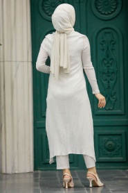 Neva Style - Ecru Hijab Turkish Tunic 5401E - Thumbnail