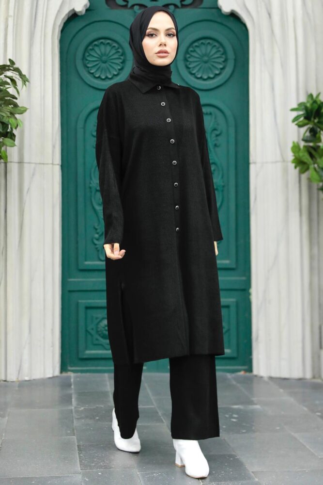 Neva Style - Ecru Knitwear Hijab Turkish Dual Suit 34181S - 2