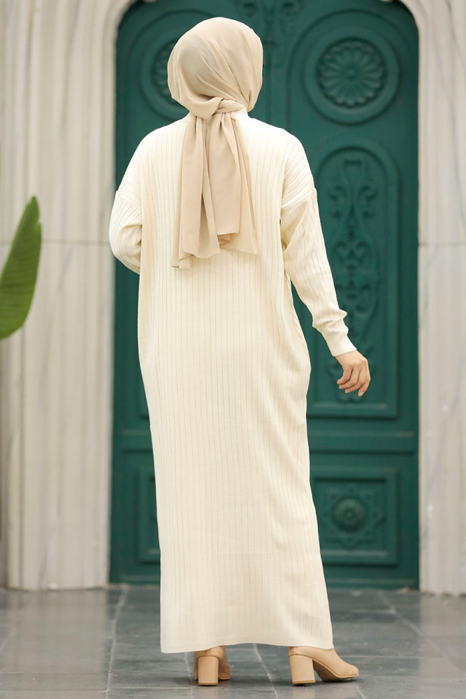 Ecru Knitwear Modest Dress 20161E - 4