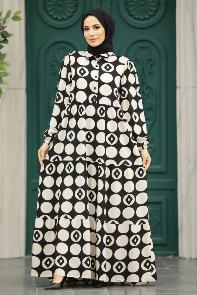 Ecru Modest Dress 89741E - 1