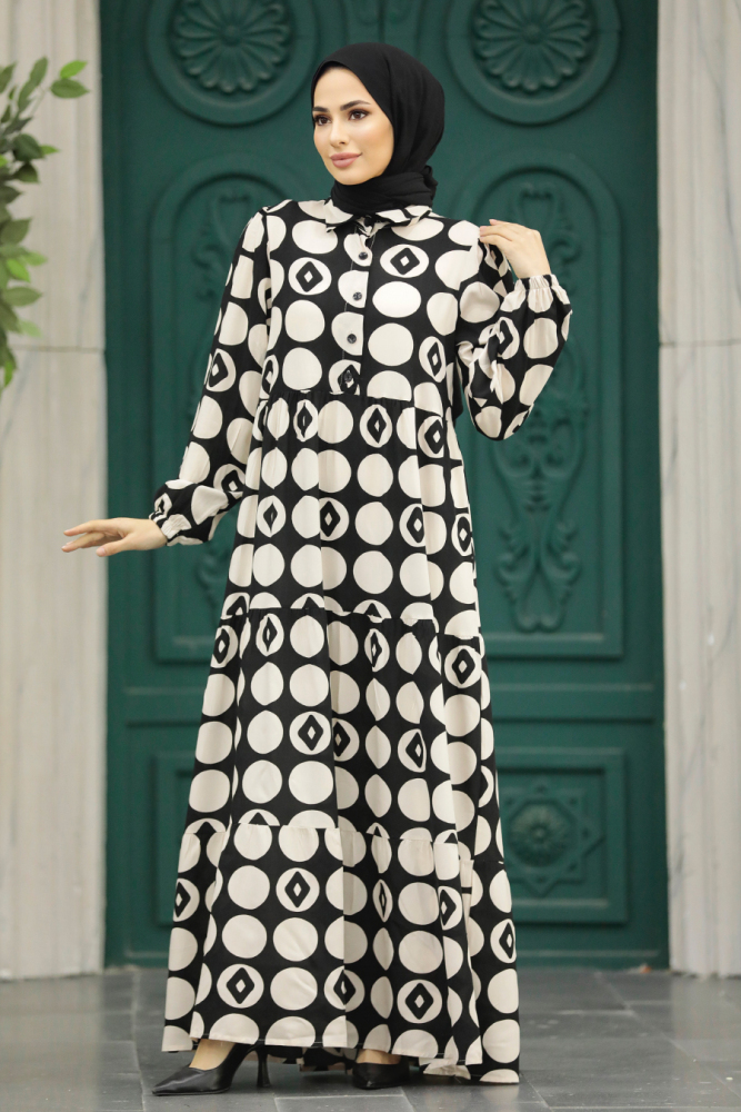 Ecru Modest Dress 89741E - 2