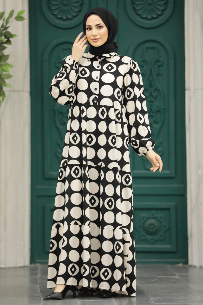 Ecru Modest Dress 89741E - 3