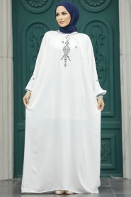 Neva Style - Ecru Modest Dress 90021E - Thumbnail