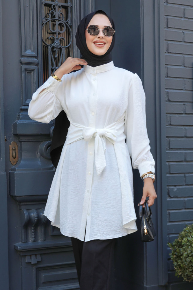 Neva Style - Ecru Modest Tunic 5691E - 2