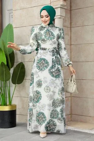 Ecru Muslim Dress 279320E - 1