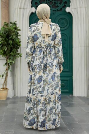 Ecru Muslim Dress 3356E - 2