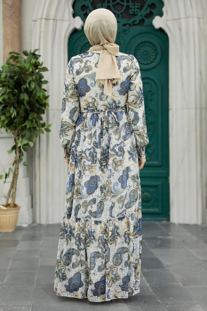 Ecru Muslim Dress 3356E - 2
