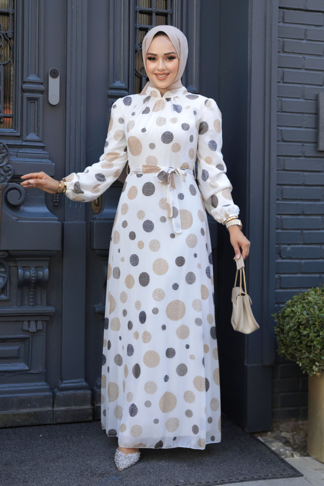 Ecru Plus Size Dress 27934E - 1