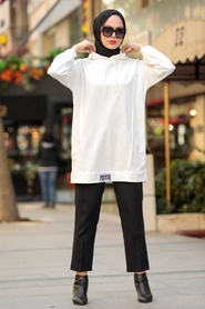Neva Style - Ecru Sweat Hijab 2395E - Thumbnail