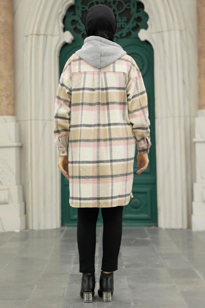 Neva Style - Ekoseli Gri Tesettür Tunik 30061GR - 4