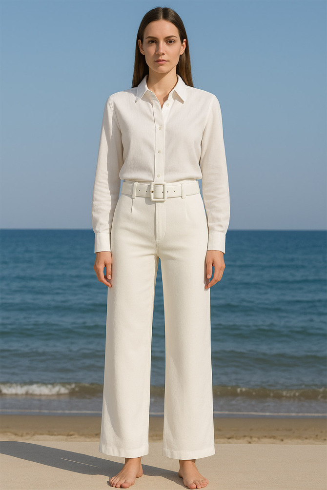 Neva Style - Ekru Tesettür Pantolon 9739E - 1