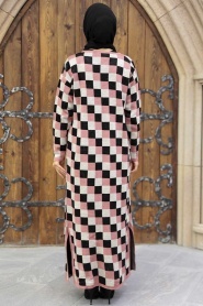 Neva Style - Elbiseli Gül Kurusu Tesettür Triko İkili Takım 11002GK - Thumbnail