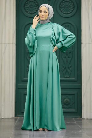 Elegant Almond Green Islamic Clothing Prom Dress 60201CY - 1