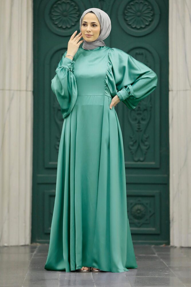 Elegant Almond Green Islamic Clothing Prom Dress 60201CY - 1