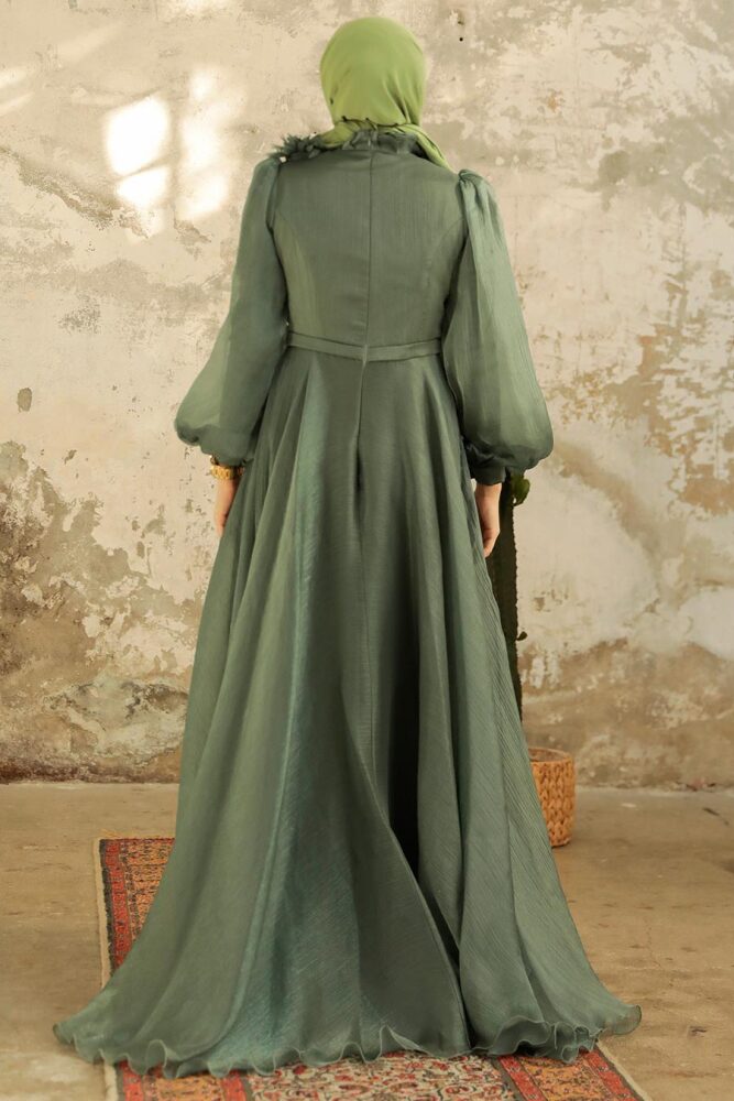 Neva Style - Elegant Almond Green Turkish Islamic Bridesmaid Dress 22310CY - 3