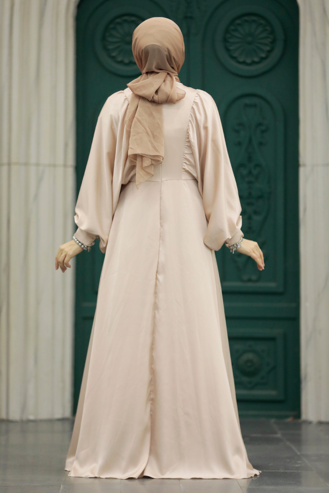 Elegant Beige Islamic Clothing Prom Dress 60201BEJ - 5