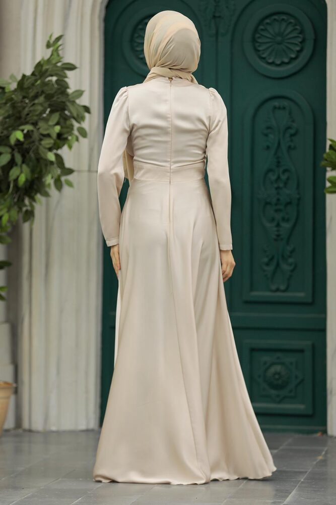 Elegant Beige Muslim Engagement Dress 39011BEJ - 5