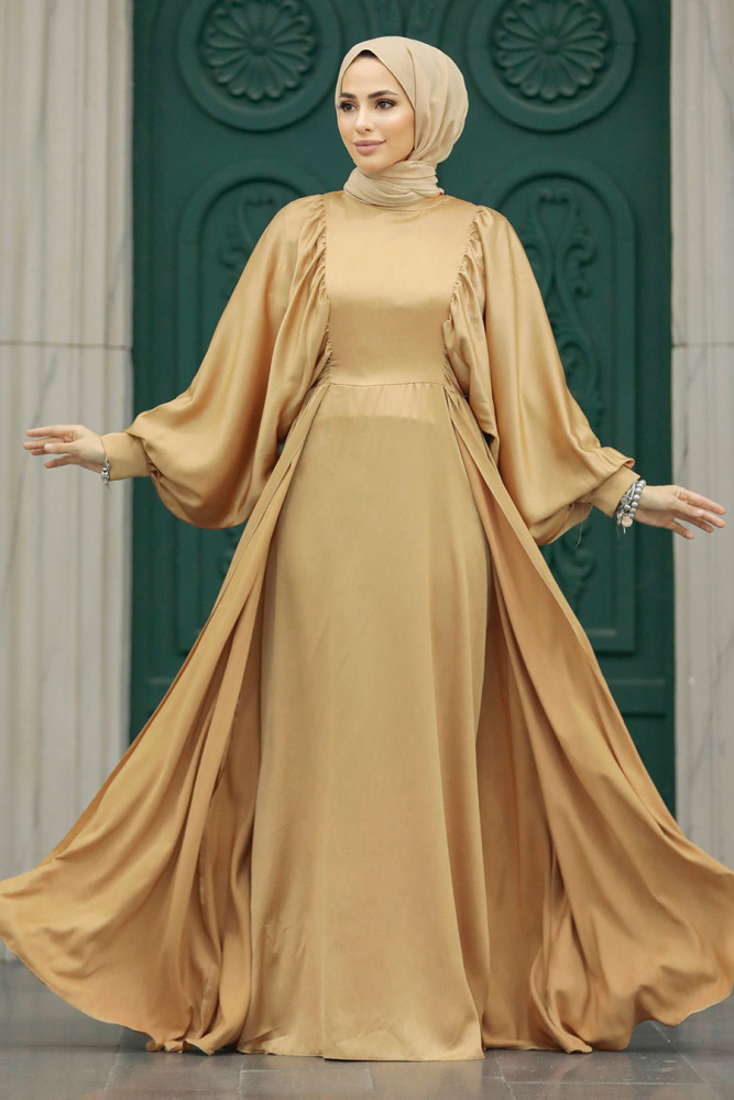 Elegant Biscuit Islamic Clothing Prom Dress 60201BS - 2