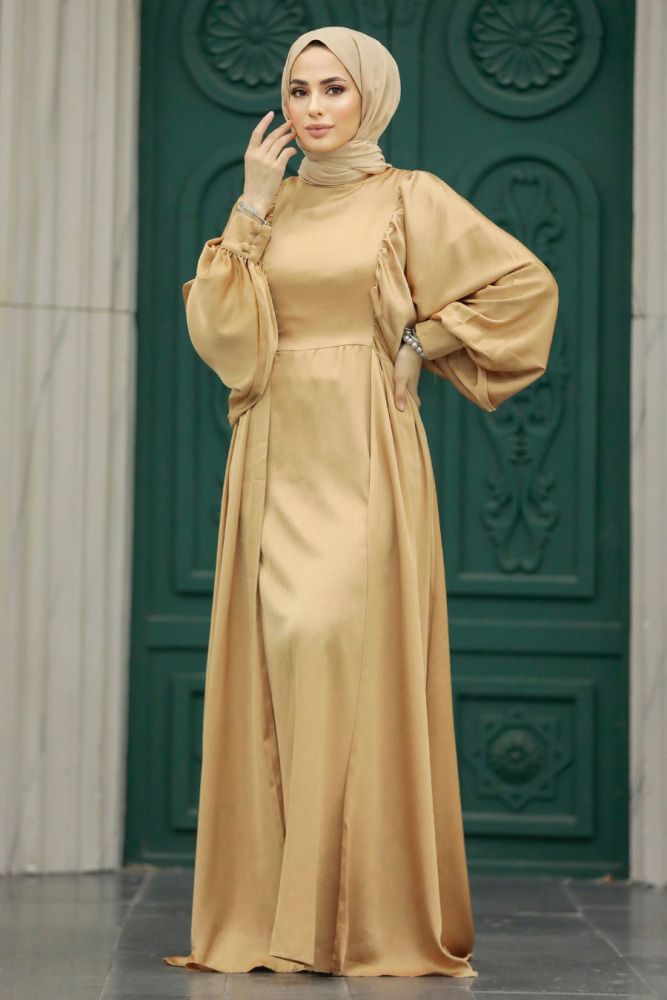 Elegant Biscuit Islamic Clothing Prom Dress 60201BS - 4