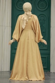 Neva Style - Elegant Biscuit Islamic Clothing Prom Dress 60201BS - Thumbnail