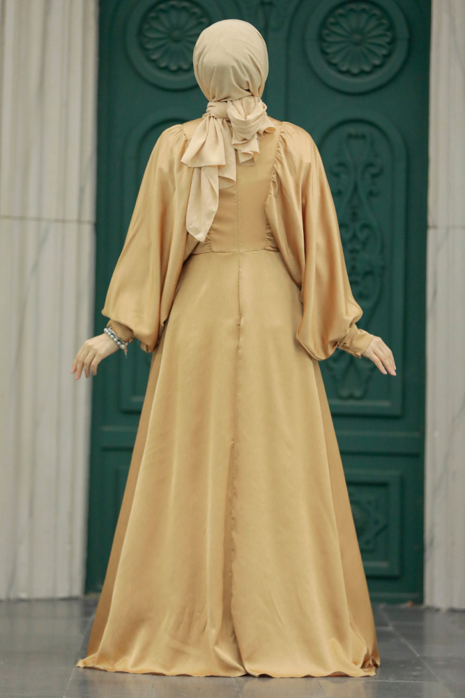 Elegant Biscuit Islamic Clothing Prom Dress 60201BS - 5