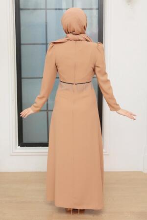 Neva Style - Elegant Biscuit Muslim Bridal Dress 51531BS - 4