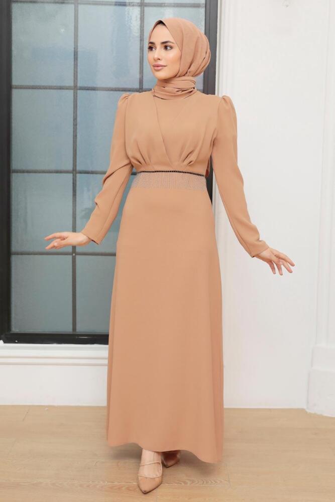 Neva Style - Elegant Biscuit Muslim Bridal Dress 51531BS - 3