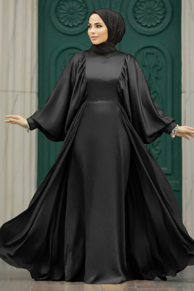 Elegant Black Islamic Clothing Prom Dress 60201S - 1