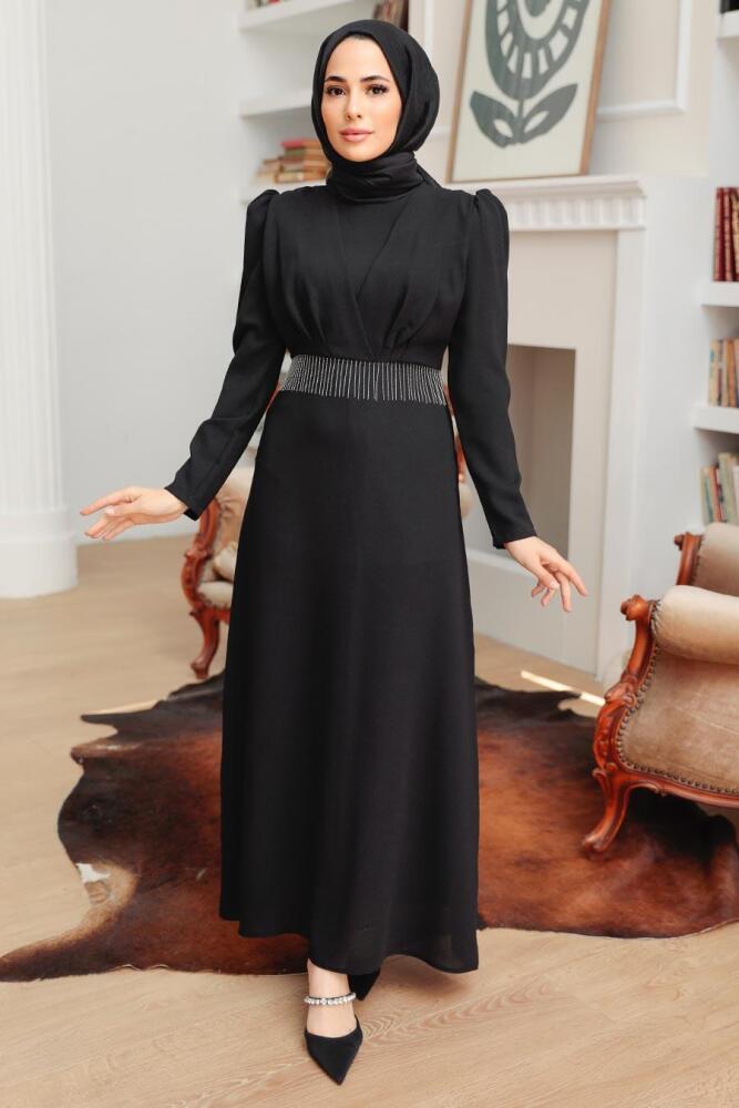 Neva Style - Elegant Black Muslim Bridal Dress 51531S - 1