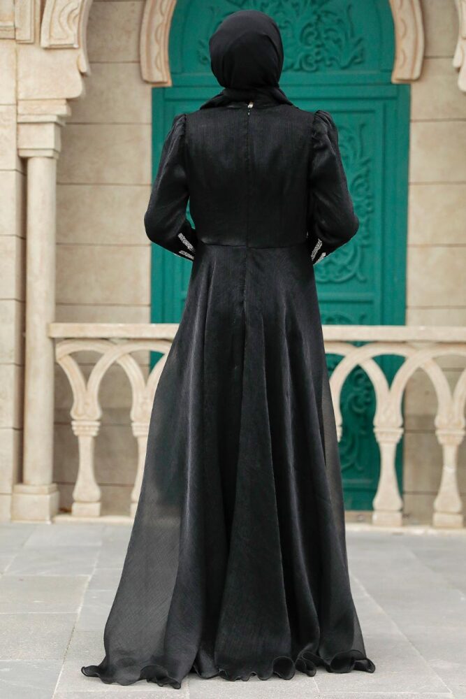 Neva Style - Elegant Black Muslim Engagement Dress 25854S - 3