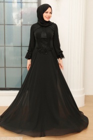 Neva Style - Elegant Black Muslim Fashion Wedding Dress 753S - Thumbnail