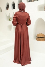 Neva Style - Elegant Brown Muslim Engagement Dress 3460KH - Thumbnail