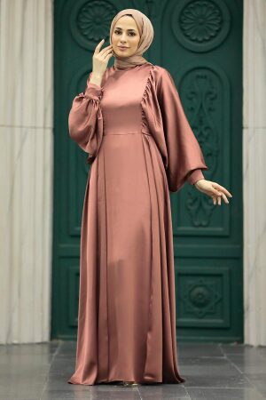 Elegant Chocolate Islamic Clothing Prom Dress 60201CK - 1