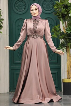 Elegant Copper Hijab Engagement Gown 22221BKR - 1