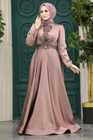 Elegant Copper Hijab Engagement Gown 22221BKR - 2